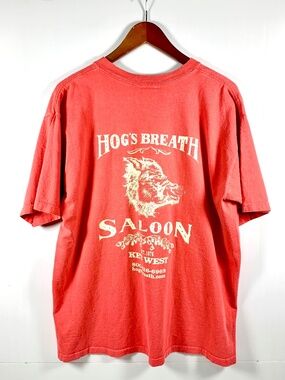 100% Cotton Hog’s Breath Saloon/Bar red short sleeve t-shirt Key West Florida